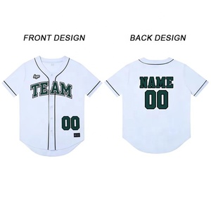 เสื้อเบสบอลผ้าโพลีเอสเตอร์ตาข่ายพิมพ์ลายตามสั่ง พร้อมหมายเลขทีม  แบบยูนิเซ็กส์ แขนสั้น ติดกระดุม คอปกแบบเบสบอล - Product Image 2