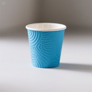 Taza de papel azul ecológica con diseño en relieve blanco 22 oz 100 paquetes desechables y elegantes - Product Image 4