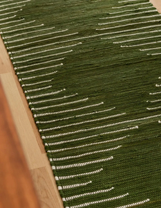 Alfombra Kilim de algodón estilo marroquí tejida a mano, diseño de rayas para el hogar, sala de estar, técnica antideslizante y lavable con mechones - Product Image 4