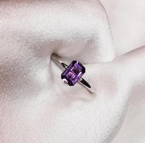 Handmade 925 Starling Silver <b>Ring</b> with <b>Indian</b> Natural Amethyst Stone Fine Jewelry for Weddings and Engagements Wholesale Lot - Product Image 6