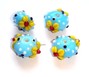 Kit de perles de verre au chalumeau en cristal de couleur mélangée pour la fabrication de bijoux perles bleu blanc rose pour collier boucle d'oreille décoration artisanat d'art - Product Image 1