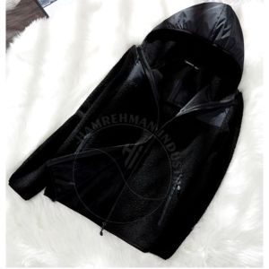 Womens Full Zip Polar Jacket Long Sleeve Fashion Jacket Oversized Full Zip up Custom Windproof Winter <b>Coat</b> Sherpa Fleece - Product Image 2