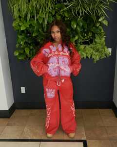 ชุดวอร์มผ้าหนาสีจางและฮู้ดสำหรับผู้ชายชุดวอร์มผ้าเฮฟวีเวตโอเวอร์ไซส์ผ้าปะติดเสื้อกางเกงวอร์มขาบานและเสื้อฮู้ด - Product Image 5