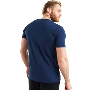 Camiseta de algodón para hombre Camiseta con cuello redondo y hombros caídos en blanco con diseño de logotipo personalizado de alta calidad para hombre - Product Image 2