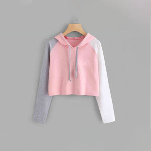 Sudadera corta de algodón con Logo personalizado para mujer, ropa deportiva a la moda, venta al por mayor - Product Image 5