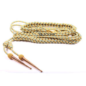 Aiguillette en fil noir doré OEM Aiguillette en mylar pour cordon d'épaule uniforme personnalisée avec deux embouts - Product Image 6