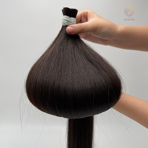 Alta calidad precio al por mayor # 1B Color 100% a granel suelta onda profunda una extensión de cabello de donante cabello humano paquete personalizado gota - Product Image 4