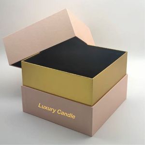 Sang Trọng Biểu Tượng Tùy Chỉnh Vuông Cứng Nhắc Tông Với Nắp Và Rỗng Oz Quà Tặng Giấy Mỹ Phẩm Nến Jar Hộp Quà Tặng Bao Bì Nến Hộp - Product Image 4