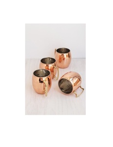 Tasses à Moscow Mule en cuivre fabriquées avec un corps en métal pur offrant un look haut de gamme, idéales pour les présentations de boissons spéciales - Product Image 1
