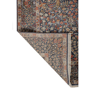 Alfombra de Seda Anudada a Mano AKPS-13020 Azul con Diseño Floral para Uso Doméstico - Colección Gulmarg - Product Image 5