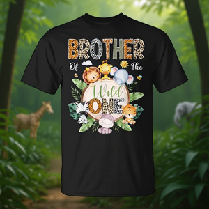 เสื้อยืดโปรโมชั่นลายสัตว์ป่าซาฟารีสำหรับวันเกิดครบรอบ 1 ปีของบราเธอร์ ออฟ เดอะ ไวลด์ วัน - Product Image 3