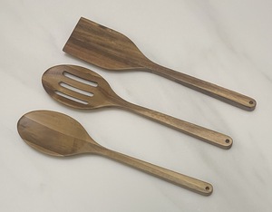 Cuchara de madera, ranurada, espátula, 3 piezas - Product Image 1