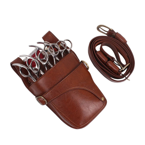 ซองใส่กรรไกรตัดผมหนังแท้คุณภาพสูง อุปกรณ์เสริมสำหรับช่างทำผม พร้อมสายคาดเอวและสายสะพายไหล่ - Product Image 3