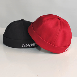 หมวกแก๊ปคอตตอนปักโลโก้ได้ตามต้องการหมวกไม่มีปีกหมวกม้วนปรับได้หมวกฮิปฮอป - Product Image 1