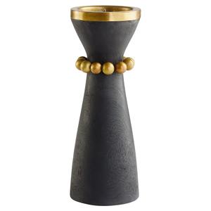 Porte-bougie en bois noir et or avec perles, design élégant et moderne, aspect royal pour un intérieur élégant, fabriqué à la main en Inde - Product Image 6