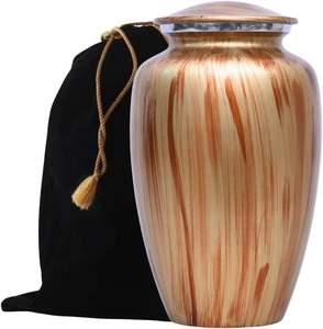 โกศบรรจุอัฐิโลหะสำหรับผู้ใหญ่  แบบกำหนดเอง  ผิวสัมผัสไม้ด้าน  โกศสำหรับงานศพ  ผู้ผลิต OEM ODM - Product Image 1