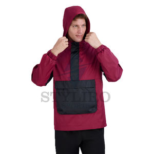 Veste coupe-vent pour homme avec logo personnalisé brodé sur le devant, imperméable, à capuche, 100% polyester - Product Image 2