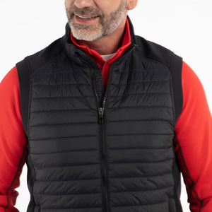 Gilet hybride léger de style formel d'hiver pour hommes pour la randonnée en plein air fermeture à glissière col en V épissage couleurs séchage rapide - Product Image 5