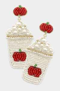 Los mejores pendientes colgantes de moda para mujeres y niñas con forma de candado, cuentas multicolores amarillas y blancas, bordado, regalo de aniversario, joyería - Product Image 2