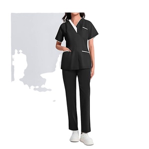 Unisex Classic Cotton <b>Scrub</b> <b>Sets</b> with Jersey Fabric Needle Detection Professional Medical Nurse Uniform for Hospital Use - Product Image 2