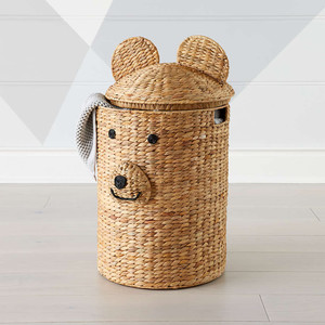 Cesto tejido de oso llamativo para niños con asas respetuoso con el medio ambiente hecho a mano para decoración de niños hecho en Vietnam - Product Image 3
