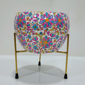 Pot de fleurs de table en fer émaillé imprimé décoratif pour intérieur et extérieur, maison, hôtel, fête, mariage, fabricant indien, vente en gros - Product Image 3