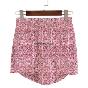Shorts d'été en pur coton pour femme, taille élastique, coupe ajustée, style décontracté, imprimé bloc, collection été - Product Image 5