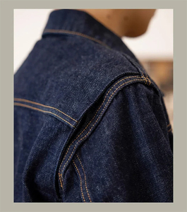 Selvedge Denim Jacket Men <b>Rugged</b> Wear Unlined Western Vintage Winter Classic Cowboy Durable Cotton Formal Button Casual Workwear - Product Image 2