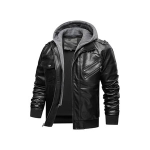Veste en cuir design de mode Veste en cuir de moto pour hommes Veste en cuir pour hommes - Product Image 3