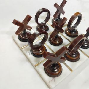 Plateau de jeu XO moderne en résine et marbre pour le bureau à domicile ou le salon. - Product Image 5