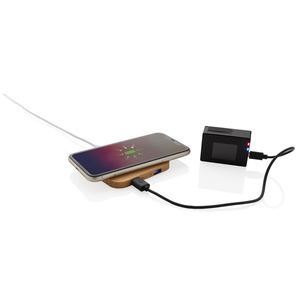 Stazione di ricarica Wireless di bambù personalizzata con porta USB - Product Image 3