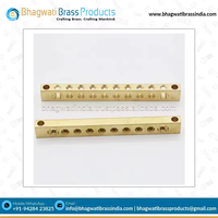 Bloc de bornes à vis Bhagwati (barre rectangulaire) en laiton, 2 pôles, contacts personnalisés, usage industriel, 50A max, ampères continus, 11-20 AWG