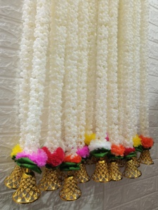 Mogra guirnalda con campana decoración de techo boda Mandap decoración Mehndi Haldi inauguración de la casa Baby Shower cuna ceremonia telón de fondo - Product Image 5