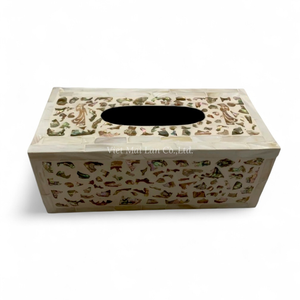 Caja de Pañuelos de Nácar, Incrustaciones de Concha Hechas a Mano, Soporte Decorativo Clásico de Vietnam para Decoración Exclusiva - Product Image 1