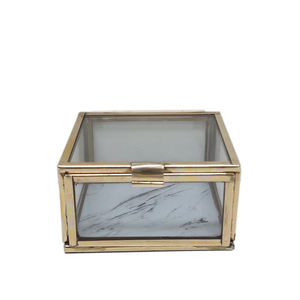 Hot <b>Sale</b> Prices <b>Jewelry</b> <b>Box</b> Metal / Glass Gold Color Indian Handmade Product <b>for</b> Wedding Decoration - Product Image 2