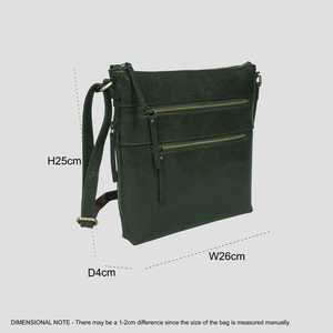 กระเป๋าสะพายพาดลำตัวหนังแท้ทำจากขี้ผึ้งเนื้อละเอียดละเอียดสีแทนผักจากอินเดีย - Product Image 4