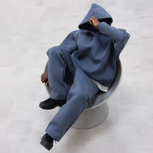 Survêtement bleu décontracté à capuche pour homme, coupe classique, respirant, pour l'hiver - Product Image 5