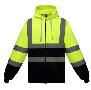 Precio al por mayor de doble capa de alta visibilidad interior polar Reflector DE SEGURIDAD ropa de trabajo sudaderas con capucha para la temporada de invierno Hi Vis sudaderas con capucha - Product Image 2