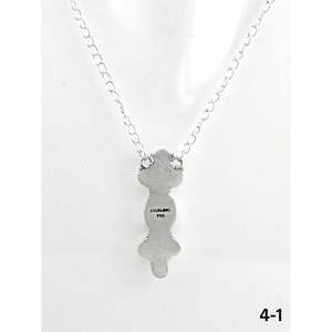 Southwest Style White Buffalo & Sterling Silver <b>Statement</b> <b>Necklace</b> Floral Pattern with Bezel Setting - Product Image 4