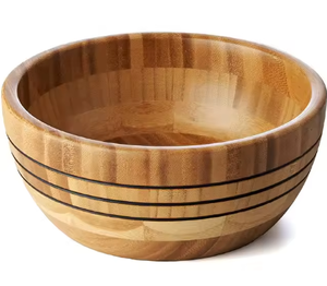 Utensilios de cocina de madera de alta calidad Cubiertos Ensaladera decorativa Servidor de madera de diseño impreso esmaltado blanco y azul - Product Image 4