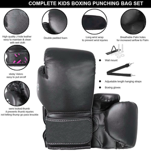 Gants de boxe en cuir véritable à prix abordable et raisonnable conception personnalisée sac de boxe équipement de boxe ensemble complet - Product Image 6