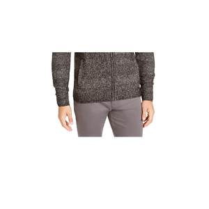 Pull à capuche en cachemire mélangé Tasso Elba pour homme, style mode, avec logo imprimé, fermeture éclair intégrale, chaud pour l'automne, noir, taille S - Product Image 3