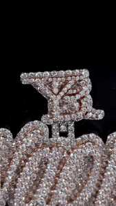 Colgante de Moissanita con Letra Personalizada Iced Out, Chapado en Rodio, Plata de Ley 925, con Engaste en Forma de Corazón, Unisex, Estilo Hip Hop - Product Image 3
