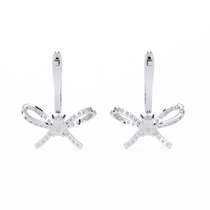 Pendientes de Lujo con Forma de Mariposa y Diamantes Cultivados en Laboratorio Inspirados en un Lazo, Chapados en Oro Rosa para Bodas, Fiestas y Regalos - Product Image 5