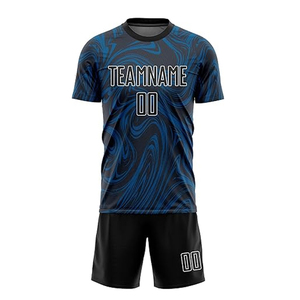 Traje de fútbol transpirable sublimado personalizado al por mayor 100% poliéster camisetas y tops de nuevo diseño uniforme de fútbol personalizable - Product Image 3
