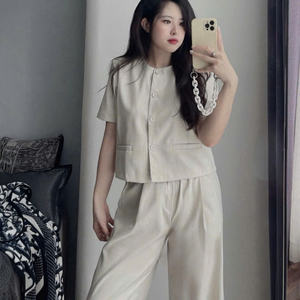 Conjunto elegante de 2 piezas para mujer Precio de fábrica Natural Lavable Embalaje personalizado Fabricante de Vietnam para niña 2 piezas de largo - Product Image 3