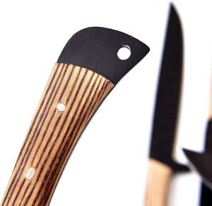 Set de 5 couteaux de chef en acier damas faits à la main sur mesure couteaux de cuisine professionnels avec pochette en cuir manche en bois super tranchant - Product Image 3