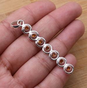 Citrine Gemstone Inde Meilleure Qualité 925 Timbre Bijoux Cadeau De Mariage Parfait pour l'amour 925 Pendentif En Argent Sterling Avec - Product Image 3