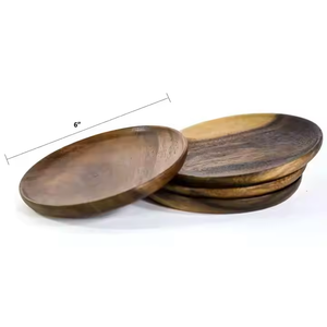 Assiettes de service en bois écologiques élégantes et durables Vaisselle polie de qualité supérieure pour les repas de luxe à la maison par l'artisanat en croissant - Product Image 1