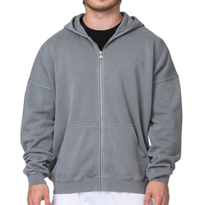 Custom 100% Cotton Full Zip Hoodie for Men Breathable Street Wear Front Logo Print Solid Pattern Winter Season Hoodie Pakistan - Product Image 1